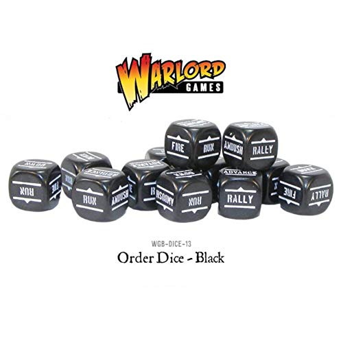 Warlord Games Black Pack of 12 Bolt Action Orders Dice