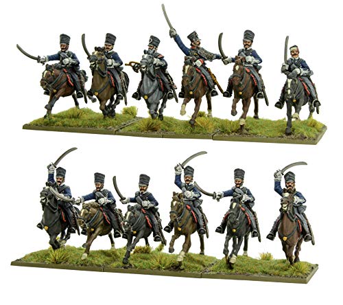 Warlord Games, Húsares prusianos, miniaturas de guerra en polvo negro