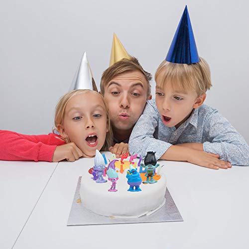 WENTS Trolls Doll Cake Topper Mini Juego de Figuras Niños Mini Juguetes Baby Shower Fiesta de cumpleaños Pastel Decoración Suministros 12 piezas