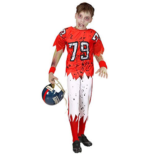 WIDMANN 03159 - Disfraz infantil de zombi con jugador de fútbol americano, para niño, 164 cm, color rojo y blanco