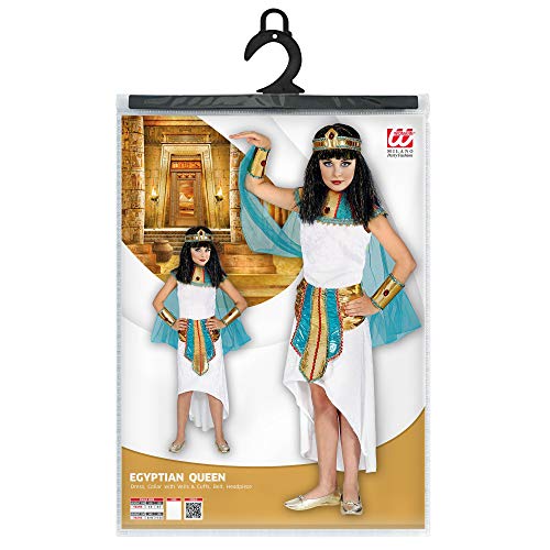 WIDMANN 09417 - Disfraz infantil de reina agíptica (140 cm), color blanco y turquesa , color/modelo surtido