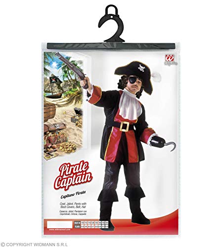WIDMANN WDM38836 ? Disfraz para niños de pirata, Capitán Garfio (128 cm/5 ? 7 años), Negro, XXS