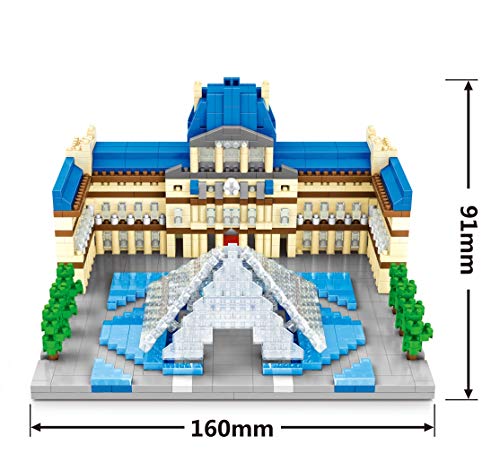 Wise Hawk Modelo de Arquitectura para armar con nanobloques. Museo del Louvre de París. Tamaño Grande.