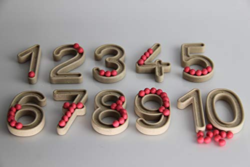 WISSNER Aktiv lernen-11 dígitos, con el números de 1 a 10 (7 cm de Alto y 1 cm de Grosor) -RE-Wood (R80000.000)