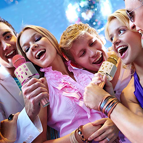 Wiwi Micrófono de Karaoke para niños, 4-12 años Regalo de cumpleaños para niña Cantar para niños Micrófono de Karaoke Juguetes para niños 5-10 años Niña Niño Regalo de música Niño Niña Micrófono Azul