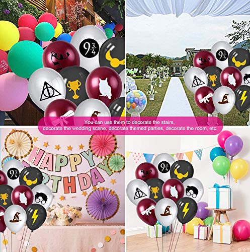 Wizard Inspired Cupcake Toppers BETOY 37PCS Cupcake Toppers cumpleaños Decoracion de Fiesta Mago Estandarte de cumpleaños globo