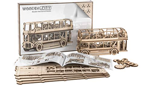 WOODEN.CITY Modelos Mecánicos Kits "LONDON BUS" Puzzle de Madera 3D