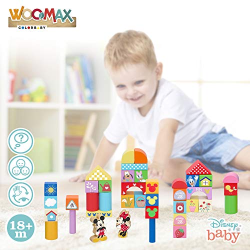 WOOMAX - Bloques Construcción bebé Juego construcción 40 piezas - Juguetes para apilar Equilibio y ordenar - Juegos de construcción para niños Juguetes bebé 1 2 3 años