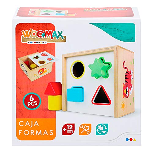 WOOMAX- Cubo actividades de madera 6 piezas (Colorbaby 42754)