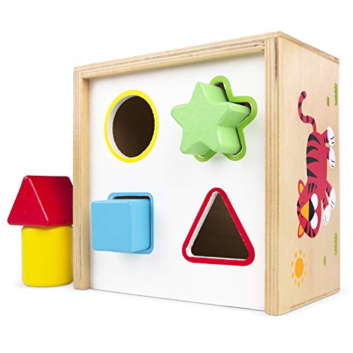WOOMAX- Cubo actividades de madera 6 piezas (Colorbaby 42754)