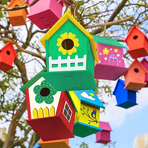 xinxintai Manualidades de Cerezas para niños de 4 a 8 años - Paquete de 2 Kit de Bricolaje para casa de pájaros - Construya y pinte pajareras de Madera para niños pequeños
