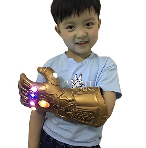 yacn Guante de guantelete infinito Thanos para adulto con guante de luz LED Avengers 4 Movie Toy (niño)