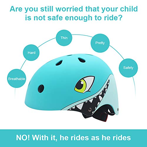 YGJT Casco Bicicleta Niños Bici 2 Año 4 Protección de Cabeza de Seguridad de Dibujos Animados para Niños de 3-6 Años Ligero Transpirable para Bicicleta/Patineta/Scooter/Patinaje/Rodillo Blading
