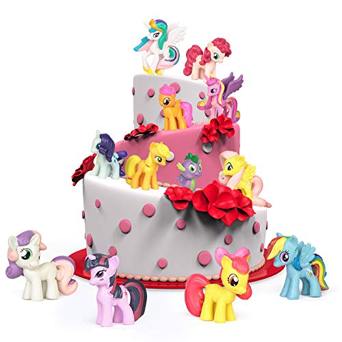 Yisscen Cake Topper Unicornio, Mini Juego Figuras, Niños Unicornio Mini Juguetes Juguete PVC para Baby Shower Fiesta de cumpleaños Pastel Decoración Suministros 12 Piezas