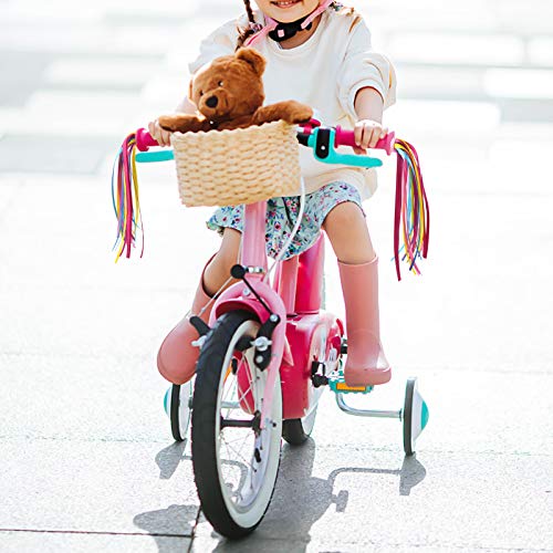 YMWALK 1 par de serpentinas para Manillar de Scooter con borlas para niños, Accesorios para Bicicletas para niños, Cintas de borlas Coloridas para niñas, niños, Scooters/Bicicletas (Azul)
