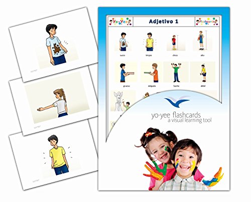 Yo-Yee Flashcards Tarjetas con Ilustraciones en español - Adjetivo 1 - para Clases de Idiomas y fomento del Aprendizaje del Idioma en guarderías, escuelas Infantiles y colegios