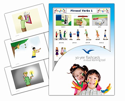 Yo-Yee Flashcards Tarjetas con Ilustraciones para el fomento del Aprendizaje del Idioma - Verbos compuestos 1 - para Las Clases de inglés en guarderías, escuelas Infantiles y educación Primaria