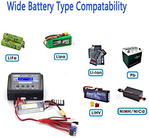 YUNIQUE ESPANA HTRC Cargador LiPo RC descargador equilibrado 150 W 10 A 1-6S AC/DC C150 para NiCd Li-Ion Life NiMH LiHV PB Smart Battery (negro)