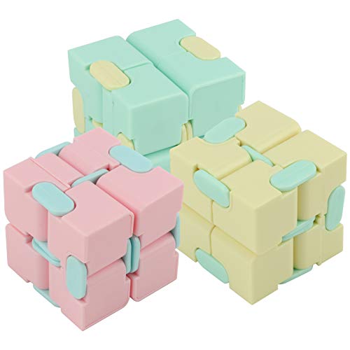 Zerodis Cubo de plástico de 3 uds, Juguete de Cubo Infinito Juguete de descompresión Mate Oficina Juego doméstico para Adultos niños niños