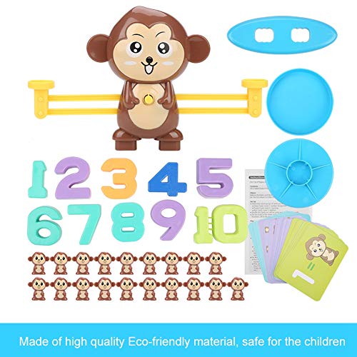 Zerodis- Juguetes de conteo de matemáticas para niños , Monkey Digital Addition Subtraction Learning Toy Niños Juego Educativo para niños pequeños Preescolar(Brown)