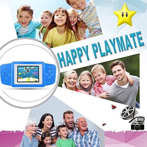 ZHISHAN Niños Consolas de Juegos de Mano Portátil Retro Handheld Game Console 2.5" LCD Pantalla con 218 Classico Nostalgia 80s Videojuegos Navidad Regalo de Cumpleaños para Chicos Y Propio (Azul)