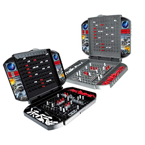 ZQYX 2pcs Battleship Game, Safe Interesting Puzzle Chess Toy Tabletop Game, Portable Childrens Double Battle Toy, Battleships Board Strategic Tabletop Game, 2-3 Players