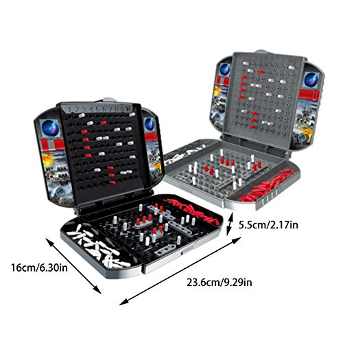 ZQYX 2pcs Battleship Game, Safe Interesting Puzzle Chess Toy Tabletop Game, Portable Childrens Double Battle Toy, Battleships Board Strategic Tabletop Game, 2-3 Players