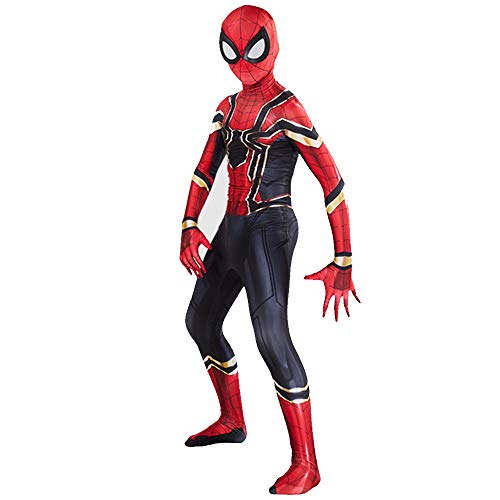 ZXDFG Disfraz Spiderman Niño,Superhéroe Spiderman Disfraces Homecoming Halloween Navidad Traje Spiderman Niño Cosplay Máscara,Máscara y Disfraz Independientes,Spandex/Lycra