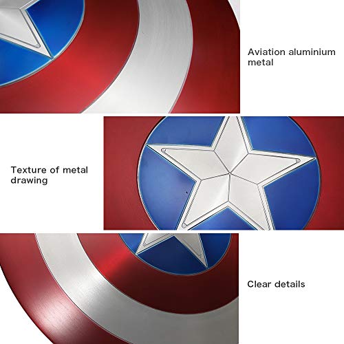 ZYER Los Vengadores Marvel Capitán América Disfraz de Metal Shield +Soporte de Madera Adulto Uno Tamaño 1: 1 Apoyos de Película