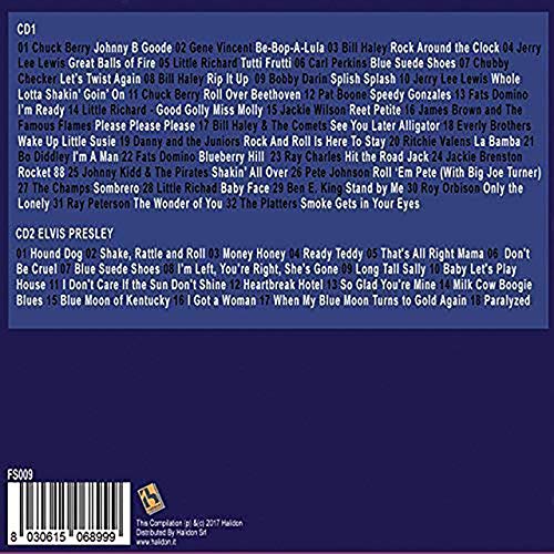 2 CD 50 Canzoni Rock and Roll. 50 Hits Originali di Chuck Berry, Elvis Presley, Jarry Lee Lewis, Fats Domino
