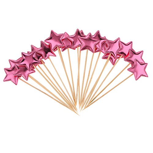 20 Piezas de Pastel de Estrellas Pastelitos para Cumpleaños Decoración de Fiesta De Bodas - Rosa