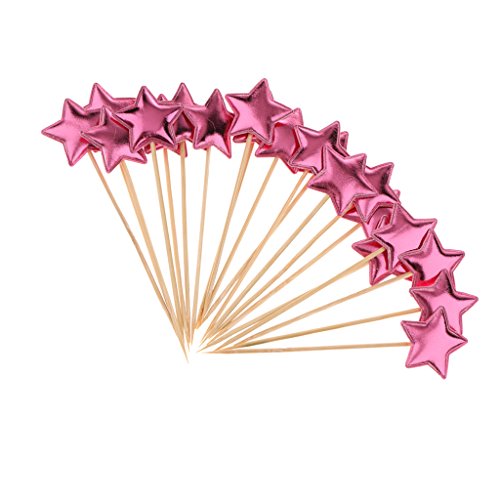 20 Piezas de Pastel de Estrellas Pastelitos para Cumpleaños Decoración de Fiesta De Bodas - Rosa