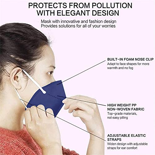25 Piezas Mujer Hombre 5 Capas Protección Deshechable Transpirables con Elástico Los Oídos,Actividades Aire Libre Fiesta Adultos