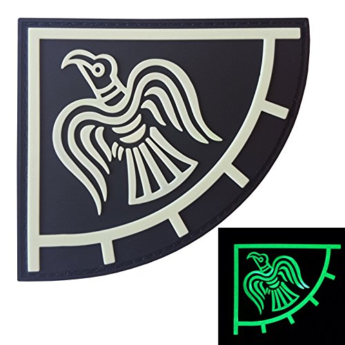 2AFTER1 Glow Dark Rare Norse Viking Raven Banner Odin God of War Morale PVC Rubber 3D Touch Fastener Patch