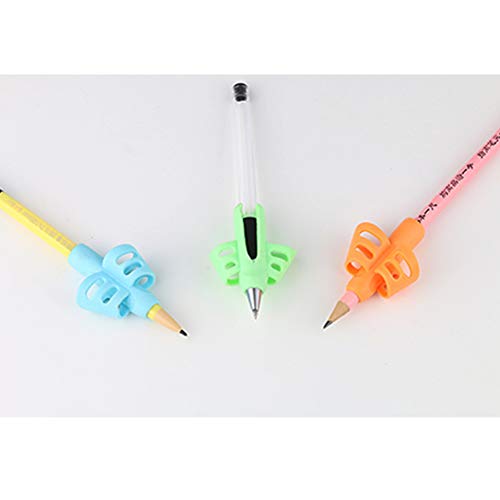 3 piezas mariposa lápiz Grips para niños Escritura Escritura dispositivo de corrección lápiz Grips del lápiz Ayuda Grip Postura de corrección Kit de escritura los dedos dobles