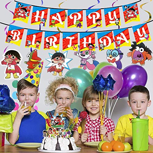 32Piezas Decoración de la Fiesta de cumpleaños ZSWQ-Ryan's World Cumpleaños del Welcome Decoraciones para Colgar en el Tema para niños