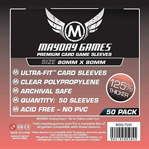 50 Mayday 80 x 80 Square Premium Card Sleeves Board Game
