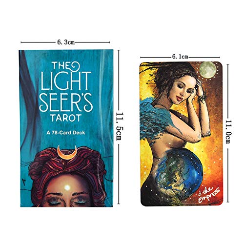78 Tarjetas Tarot Deck, Light Seer'Starot Oracle Divination Tarjeta de Juego para el Juego de Mesa para Principiantes, edición en inglés