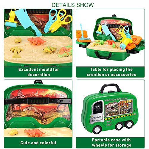 Achort Juegos Dinosaur Kits 24pcs Herramientas de Plastilina Inteligentes No Tóxica DIY Modelado Craft Set Arcilla y Masa de Modelado, Arte Creativo DIY Crafts, Regalo para niños