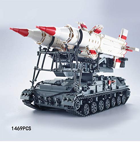AGLKH Colección de Juguetes de ladrillo Modelo de Bloque de construcción Tanque blindado de misiles de Escala de simulación Militar para Adultos, sin Caja Original