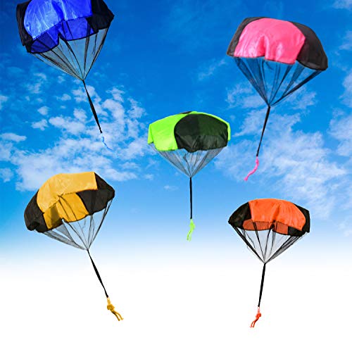 AIEX 10 Paquetes Paracaídas Hombres Juguetes De Paracaídas Voladores Al Aire Libre Lanzamiento De Manos Observación Aterrizaje De Juguetes para Niños (Multicolor)