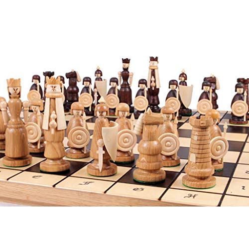 Ajedrez Muñeca Kingdom Ajedrez, ajedrez de Madera Maciza, Juego de ajedrez de Alta Gama, ajedrez doblado a Mano, Regalos de ajedrez de Dibujos Animados para niños ajedrez magnetico (Color : A)