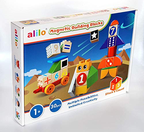 Alilo® Bloques Magnéticos Set para Niños - Fomenta la Creatividad - 30 Bloques - Posibles Combinaciones ilimitadas