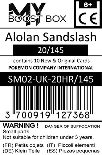 Alolan Sandslash (Salblaireau d'Alola) 20/145 Holo Reverse - #myboost X Sun & Moon 2 Gardians Rising - Coffret de 10 Cartes Pokémon Aglaises