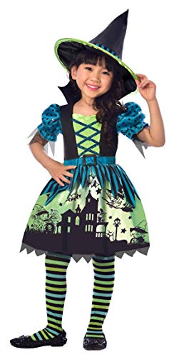 amscan 9903411 Miss Witch Craft - Disfraz de niña de 4 a 6 años, 1 unidad