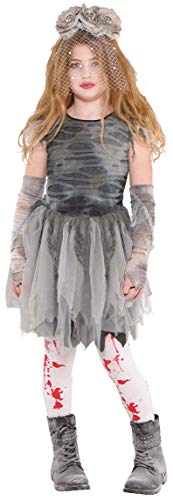 amscan Dress Children Size 8+ Years Vestido Zombie para niños de 8 años en adelante, Color Gris, 8-10 (847436)