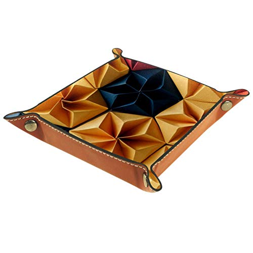 ASDFSD - Bandeja de dados, diseño abstracto de origami, bandeja plegable de piel sintética para dados de RPG, juego de dados y otros juegos de mesa