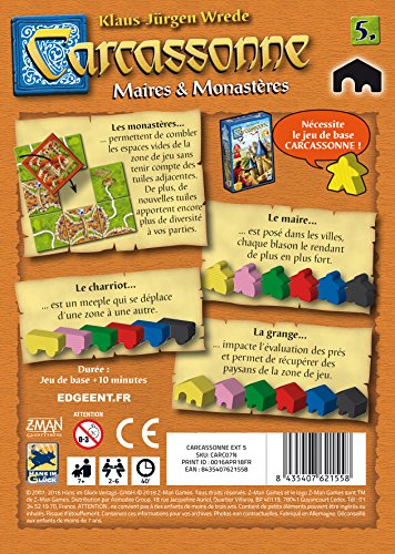 Asmodée – Carcassonne – Extensión 5 Alcalde y monastères, carc07 N, juego de estrategia , color/modelo surtido