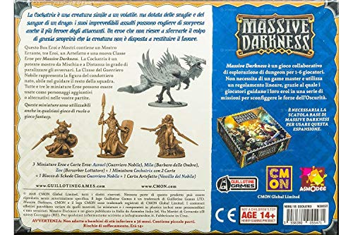Asmodee- Massive Darkness Guerrieri Nobili VS Cockatrix expansión Juego de Mesa, Color 10104