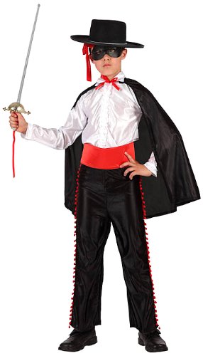 Atosa-6562 Zorro Disfraz Enmascarado, color negro, 10 a 12 años (6562)